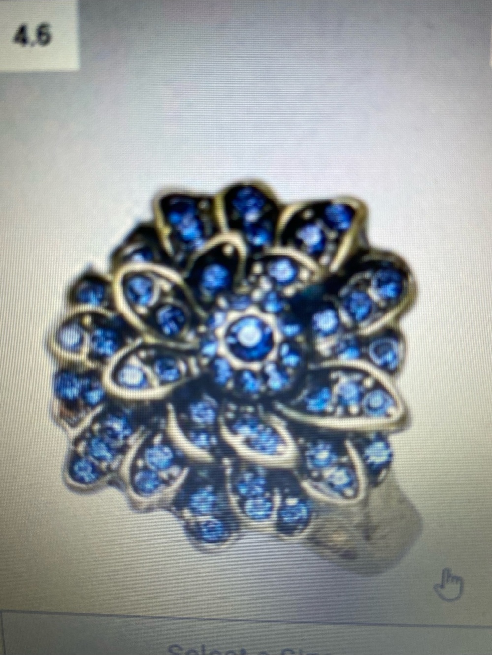 $10-Avon ring sz 8 new in box Blue Floral Statement Ring